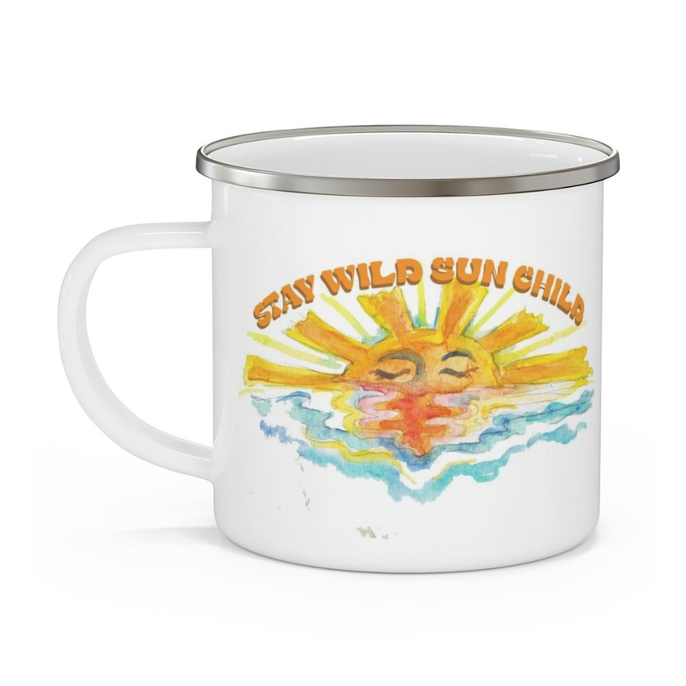 Stay Wild Sun Child enamel camping mug